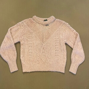 Express Lace Detail Crew Neck Sweater Size XS NWT